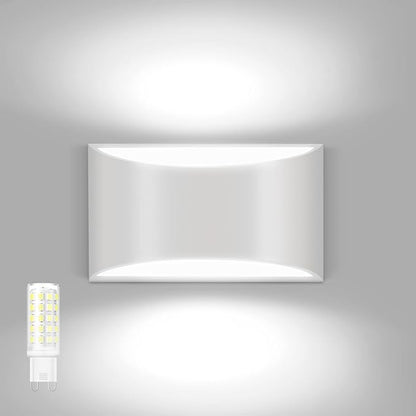 8 Pack White LED Wall Sconces Light Hardwired Wall Sconces Indoor Up and Down Wall Sconce Cool White 6000K(with G9 Bulbs)