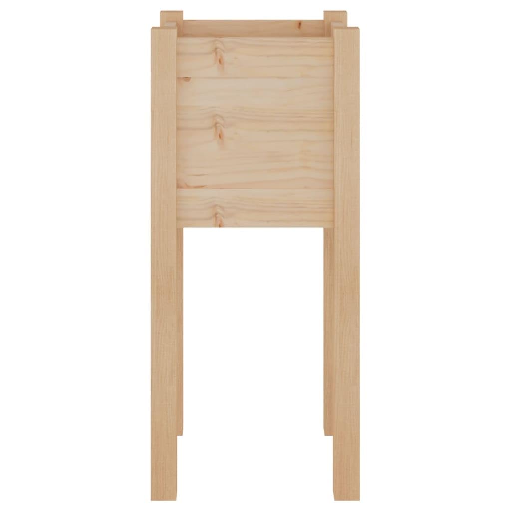 Large Outdoor Planter Box for Plants and Flowers, Solid Pine Wood Garden Planter 12.2x12.2x27.6 Inches, Rustic Square Raised Bed for Patio Balcony Terrace, Durable Natural Wood Finish, Easy Assembly