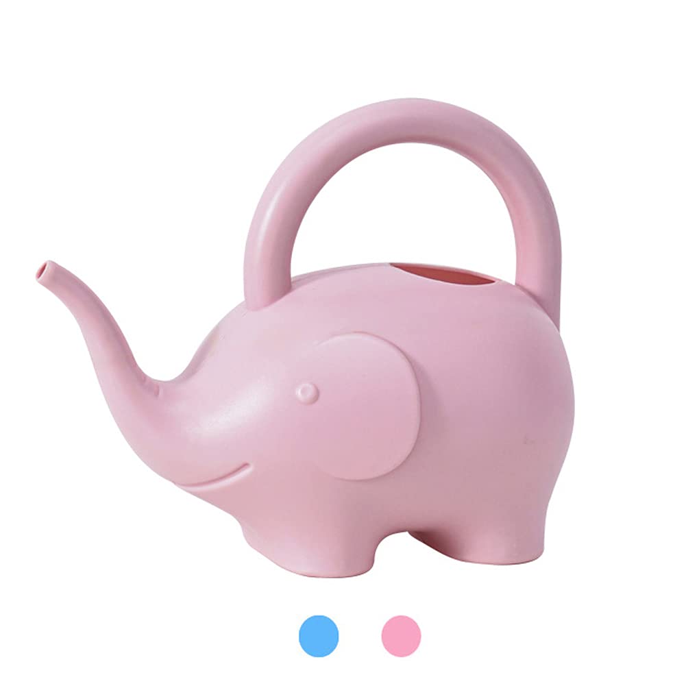 LOYUYU 0.4 Gallon Plastic Watering Can Small Lightweight Cute Indoor Outdoor Garden Plants, Adult Elephant Watering Can STYLE1: Pink