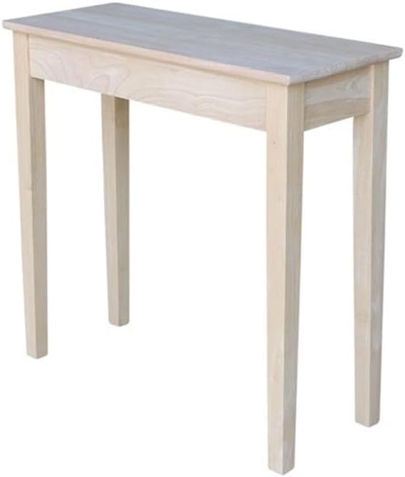 IC International Concepts, Rectangular Hall Table W/Drawer, Solid Real Wood