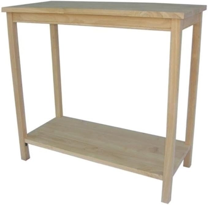 IC International Concepts, Portman Accent Table, Solid Real Wood, Sturdy