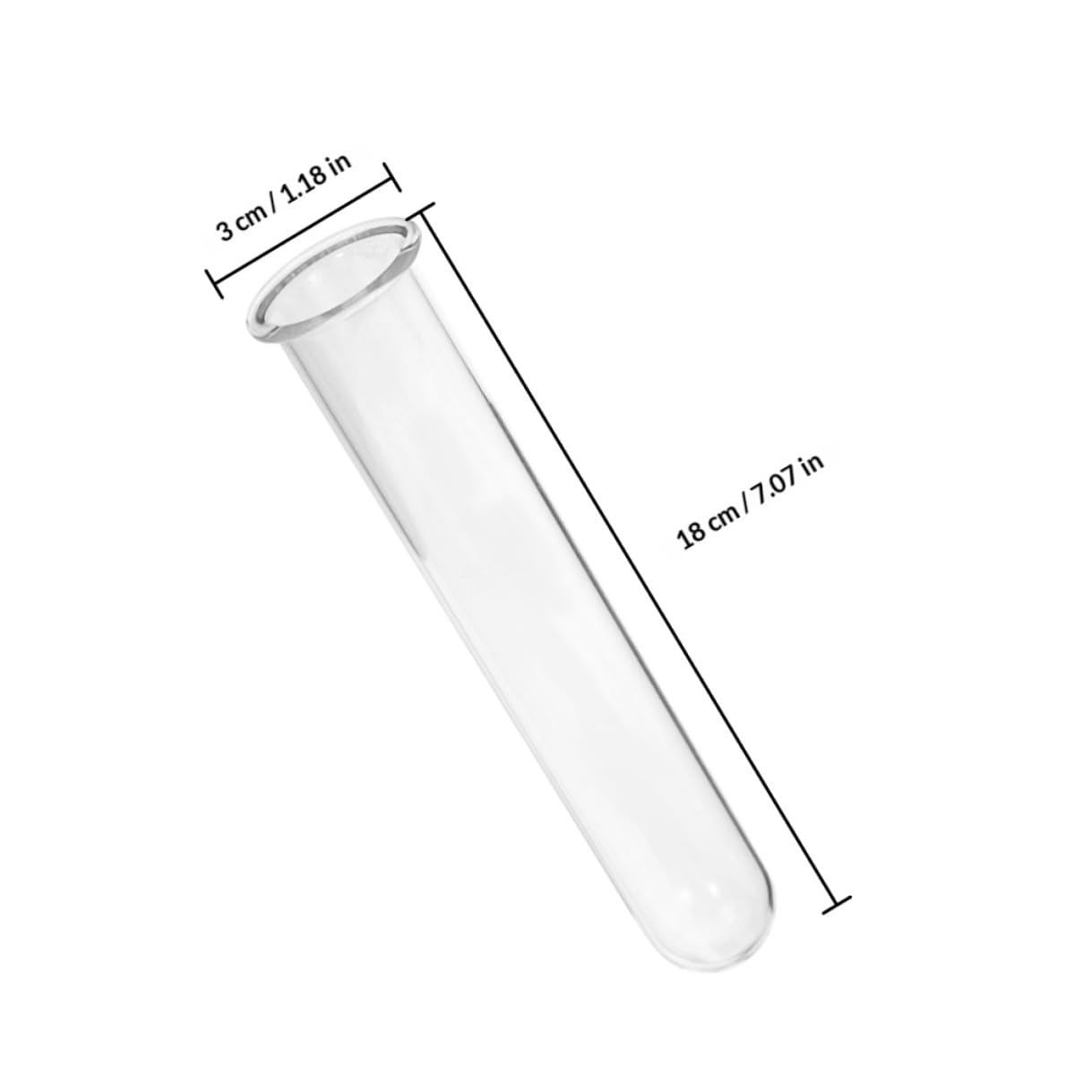 OKUMEYR 4pcs Hydroponic Flower Tubes Glass Test Tube Vase Set 2.5x3x18cm Plant Propagation for Small Terrarium Home Garden Décor