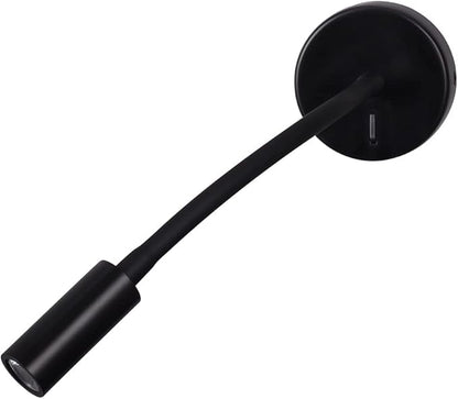 Wall Mounted Reading Lamp LED 3W Warm White 3000K Hardwired for Reading Matt Black(Black Hard-Wired 2PCS)