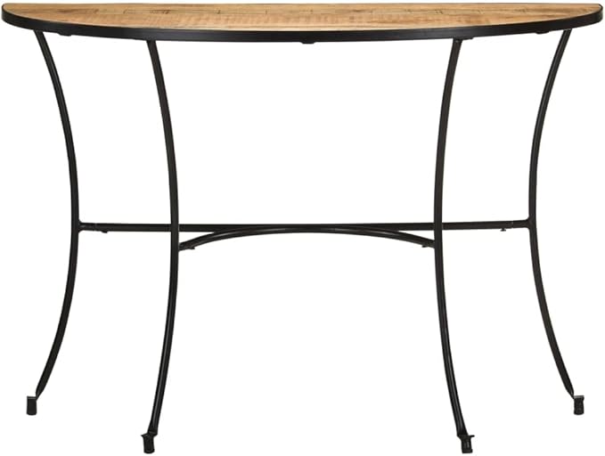 Solid Mango Wood Half Circle Side Table