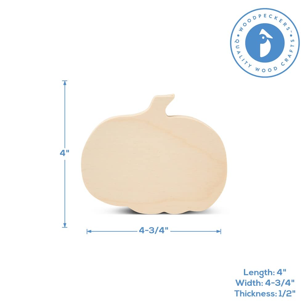 Chunky Pumpkin Ornament 4 x 4-3/4-inch, Pack of 10 Small Pumpkins for Crafts, Tiered Tray, & Halloween Fall Decor, by Woodpeckers