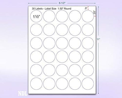 NextDayLabels 8-1/2 x 11" Neon Color High Light Fluorescent Labels for Laser & Inkjet Printer (Blue Fluorescent, 1.5" Round - 30 Per Page | 750 Labels)