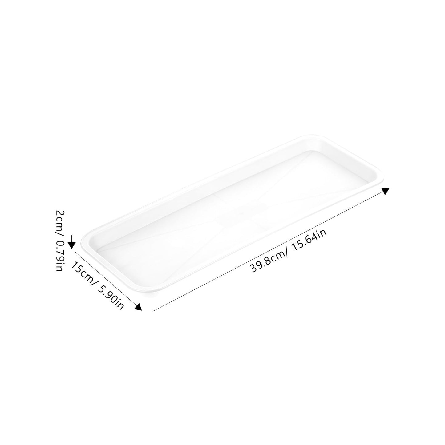 FAVOMOTO 10 Pack Plastic Rectangular Plant Drip Trays, Indoors Heavy Duty Sturdy Plant Saucer for Flower Pot Planter Windowsill Pot Seed Starting Growing Trays