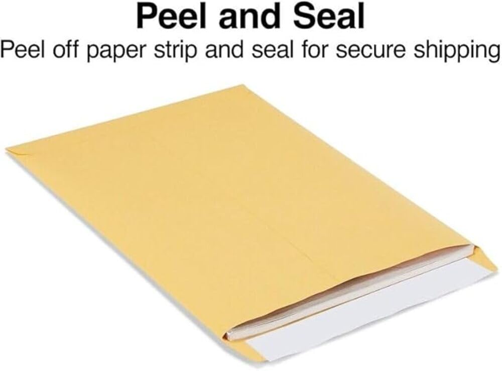 Catalog Envelopes (Open End), Brown Kraft, 28 Pound. 100 Per Pack. (Peel And Seal, 9"x12")