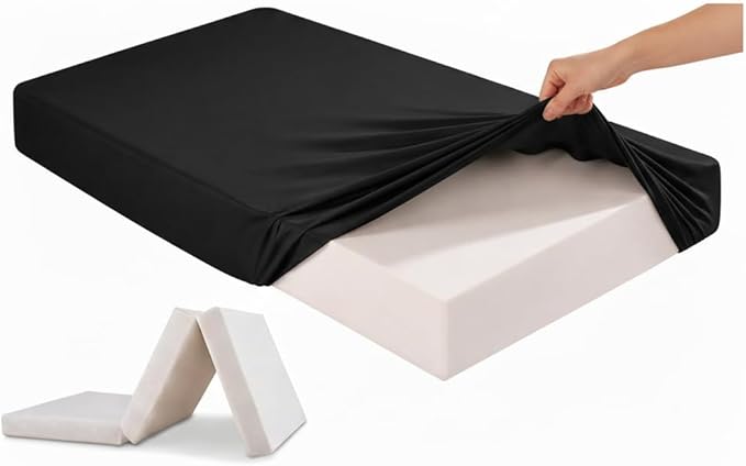 Stretchy Queen Fitted Sheet for 4 Inch Low Profile Mattress
