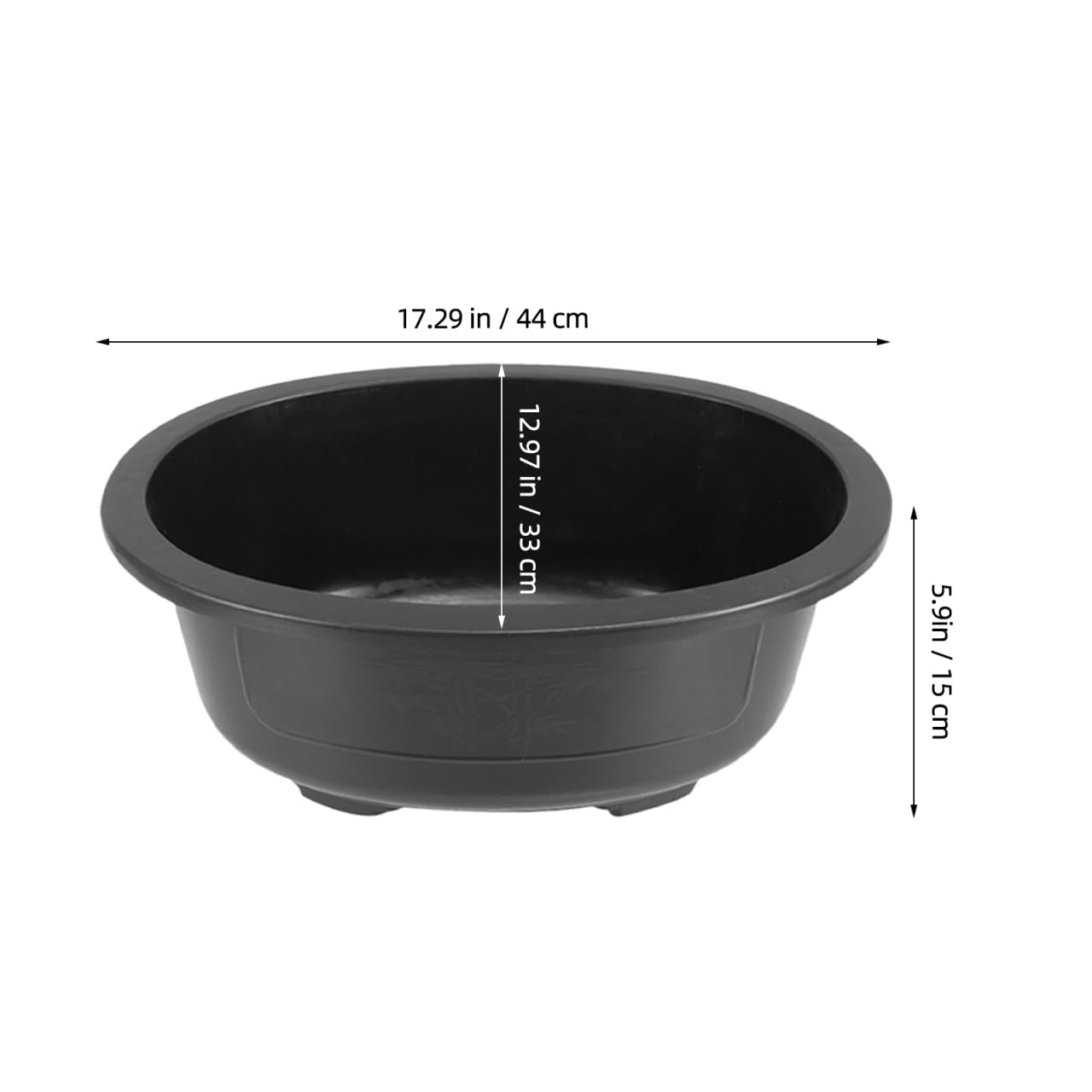 DOITOOL 2Pcs Bonsai Training Pot 17 inch Plastic Flower Pot Bonsai Pot with Drainage Hole, Oval Bonsai Planter Pot Plants Growing Pots for Nursery, Garden, Balcony, Black