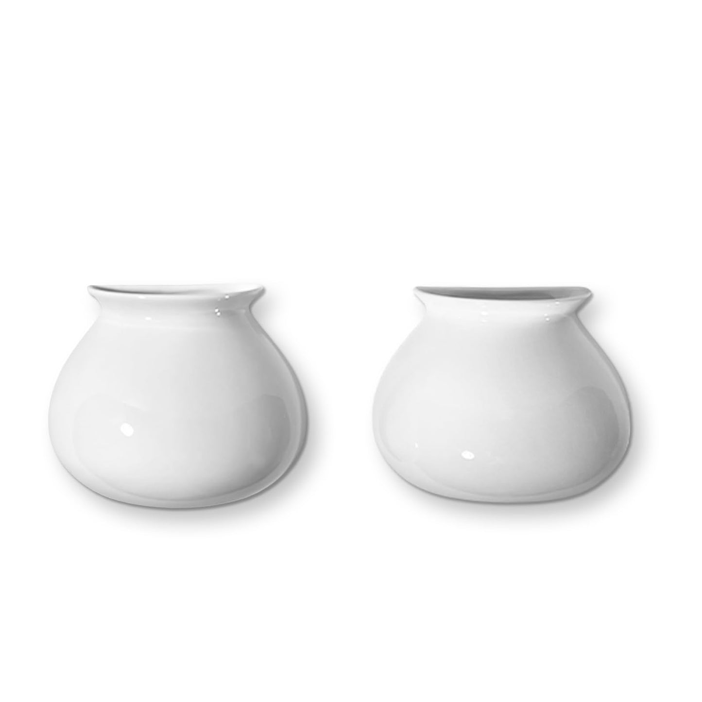 Hanging Ceramic Wall Planters,Set of 2,Minimalist Modern Ceramic Wall Planter,Cubicle Modern Decor Wall Plant Holder for Indoor Plants,Propagation Wall Planters,Hanging Flower Pots,White