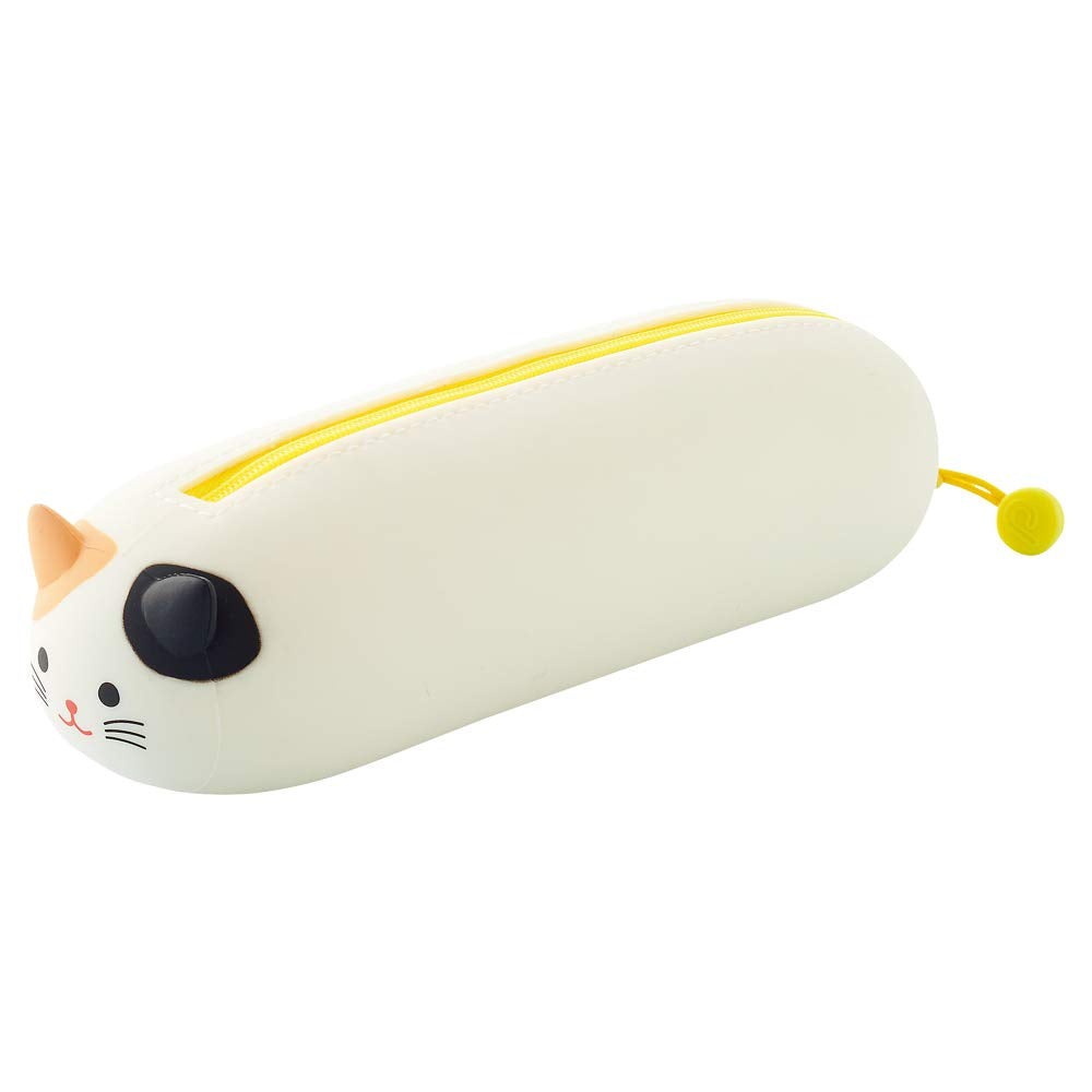 Lihit Lab PuniLabo Zipper Pen Case/Pouch, Horizontal, 2.5" x 7.9", Calico Cat (A7781-7)