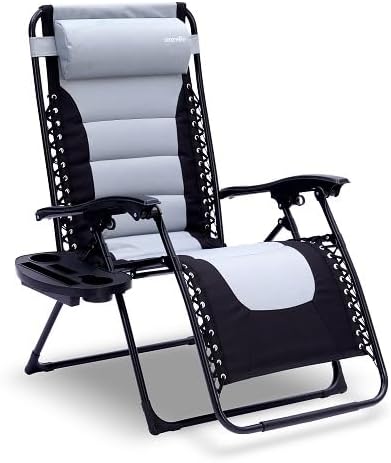 SereneLife Oversized Padded Zero Gravity Lounge Chair, Foldable Outdoor Patio