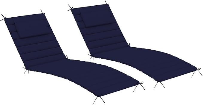 Sundale Outdoor Olefin Quilted Lounge Cushion Set of 2, Patio Foldable Chaise