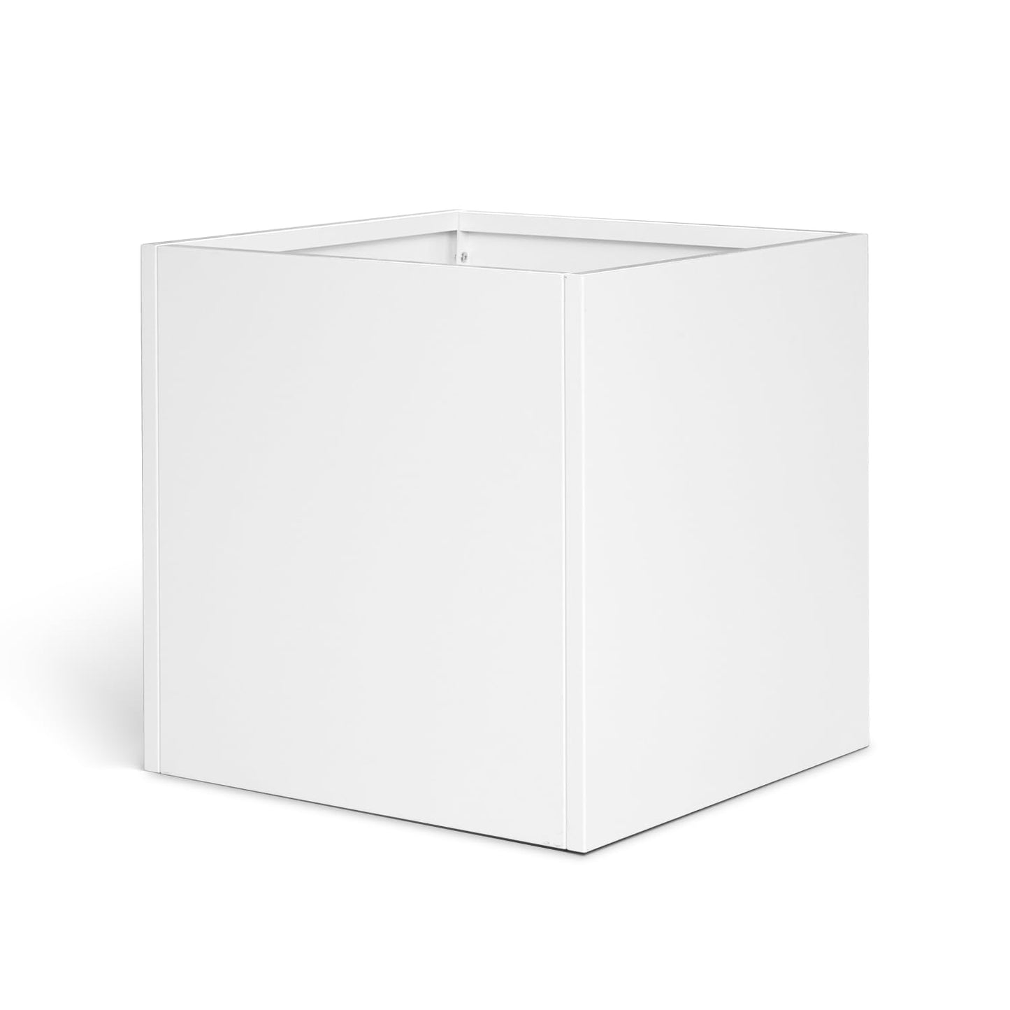 GZGNEEVL White Steel Planter Square Outdoor Planters Galvanized Steel Planter Box 26 Inch Indoor Metal Large Planters Cube Heavy Duty Planter Modern Commercial Residential for Trees Patio Yard Garden