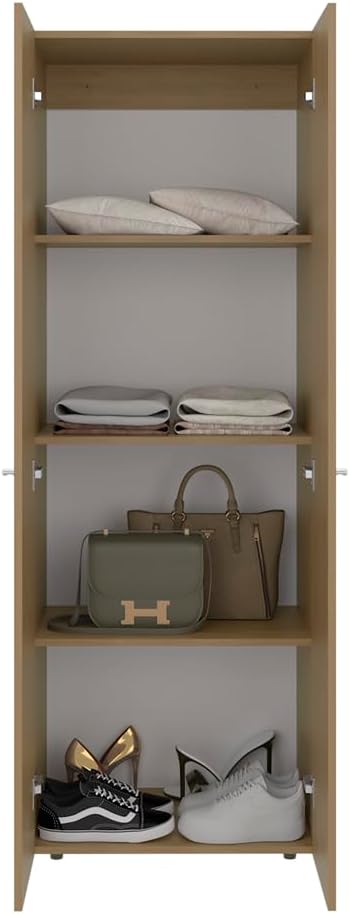 Soham Closet System Eco-Friendly Bedroom Organizer in Macadamia Finish