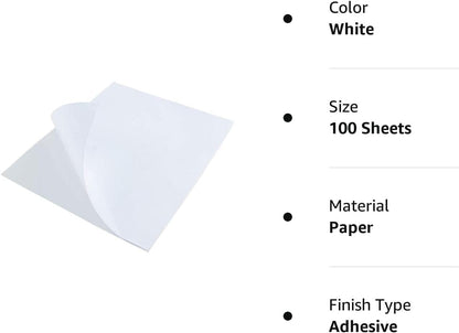 L LIKED 50 Full Sheet Self Adhesive Shipping Labels 8.5 x 11 Inches, Address Labels for Laser & Inkjet Printers (50 Sheets)