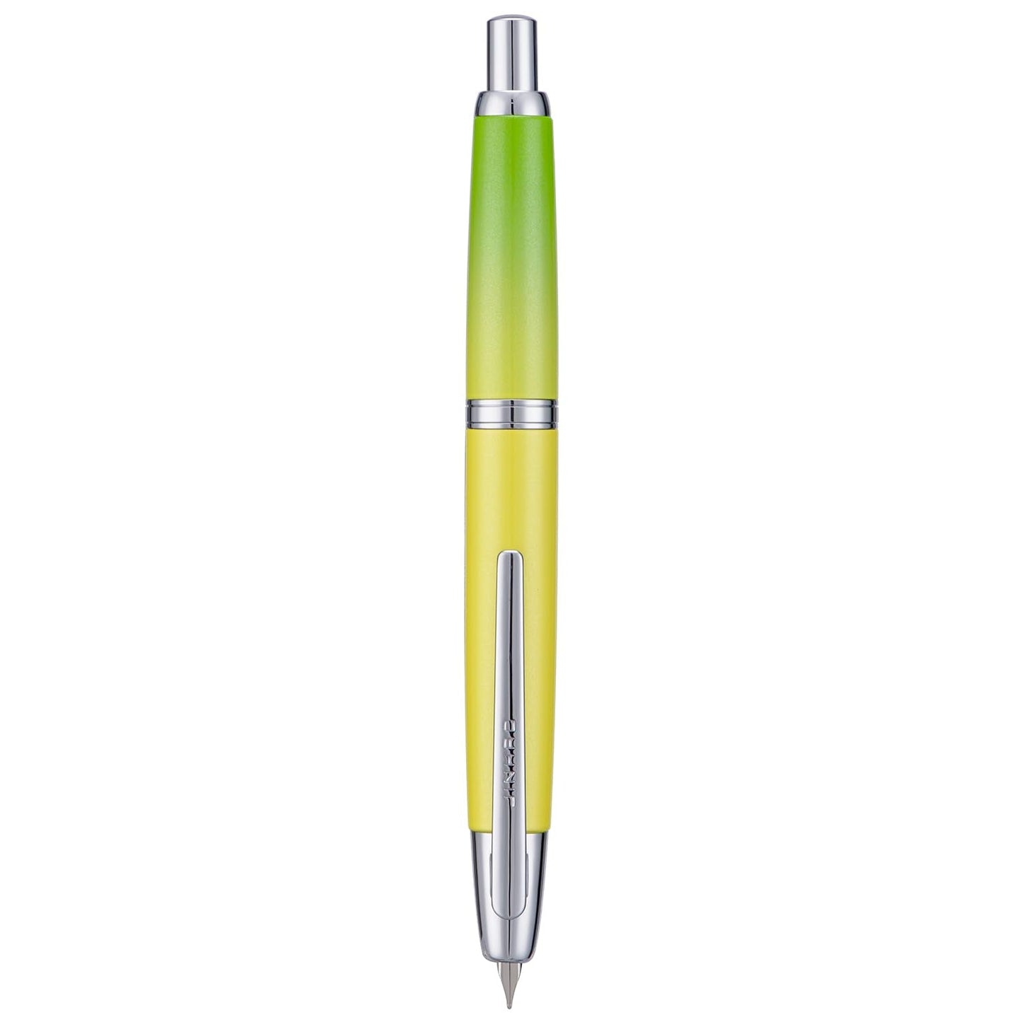 Jinhao 10 Press Fountain Pen with Box, Gradient Green Retractable Extra Fine Nib with Ink Converter Set (Silver Clip)