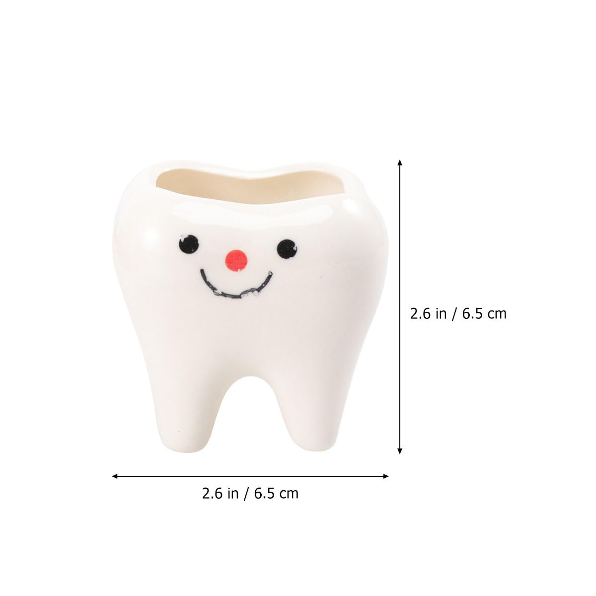 Amosfun Mini Tooth Shaped Ceramic Flower Pot Set 2 Pack - 2.54 Inch Succulent Planters for Home Office Desk Decor and Small Plant Display