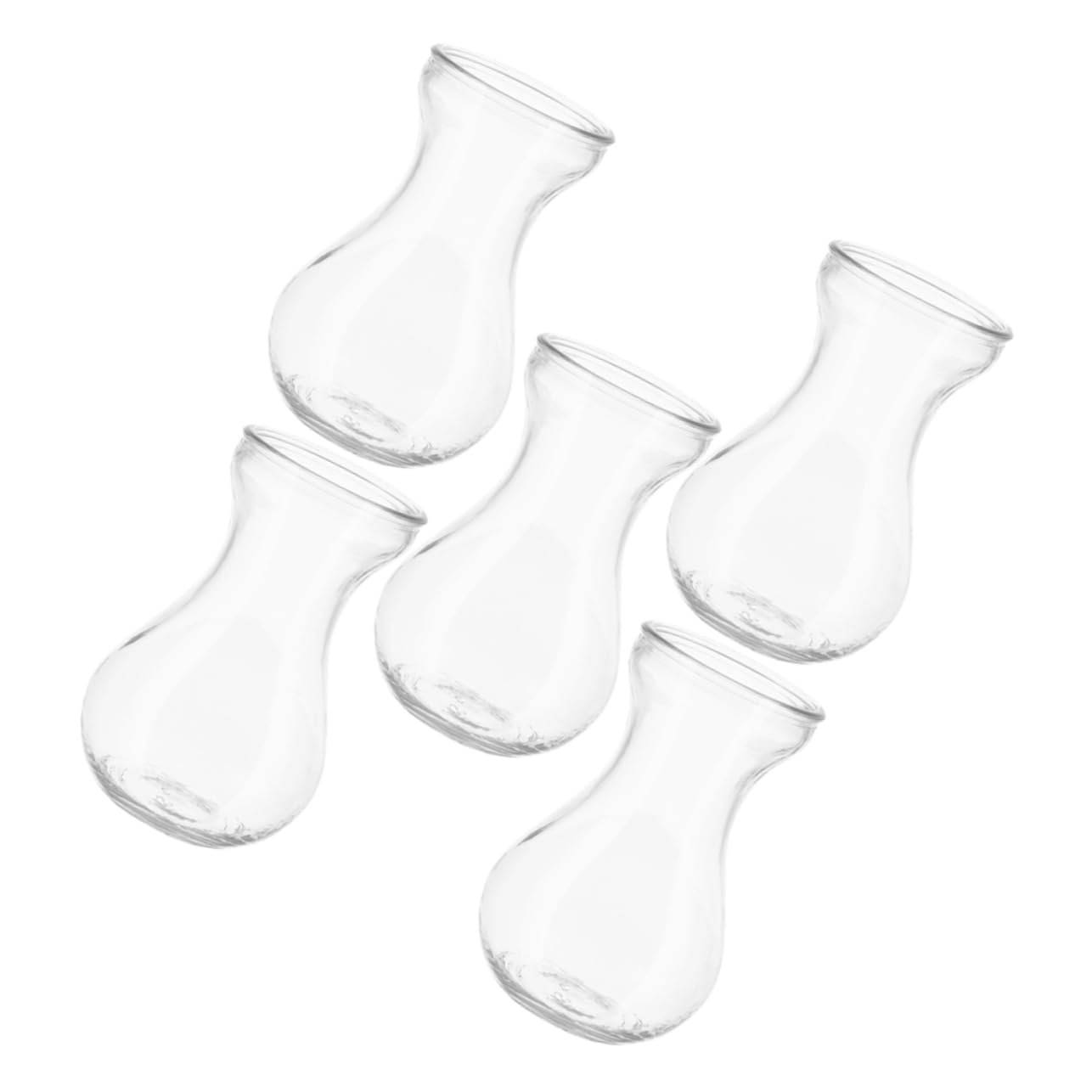 Hemobllo 5Pcs Desktop Glass Planter Decorative Vases for Home Office Unique Terrarium Design for Flower Arrangement Plant Display for Tabletop Shelf Decor