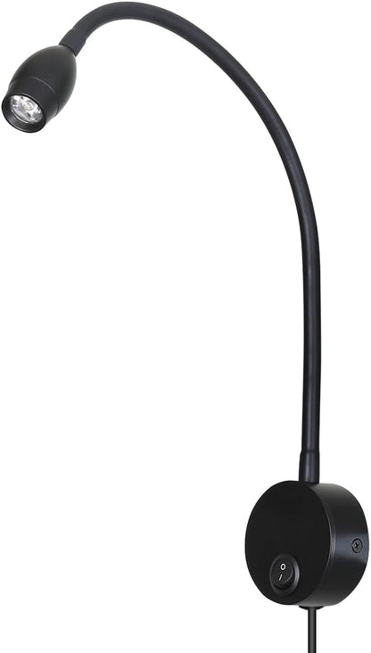 Reading Lamp Wall Sconces Light LED 3W Warm White 3000K Plug for Reading Books (Black 2pcs 3000K Cord)