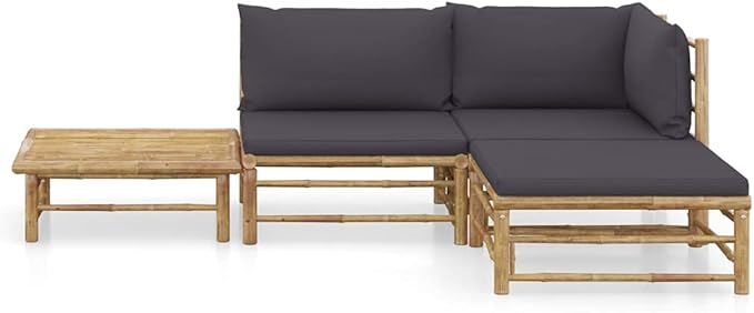 vidaXL Patio Lounge Set 4 Piece, Sectional Sofa