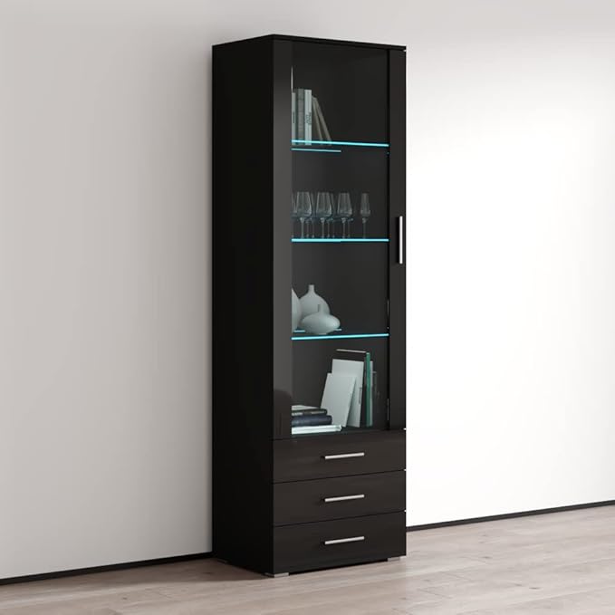 Meble Furniture Soho S1 1D3S Modern Freestanding Bookcase — 16-Color