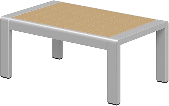 Aoxun Aluminum Outdoor Patio Furniture Set, Coffee Table ×1