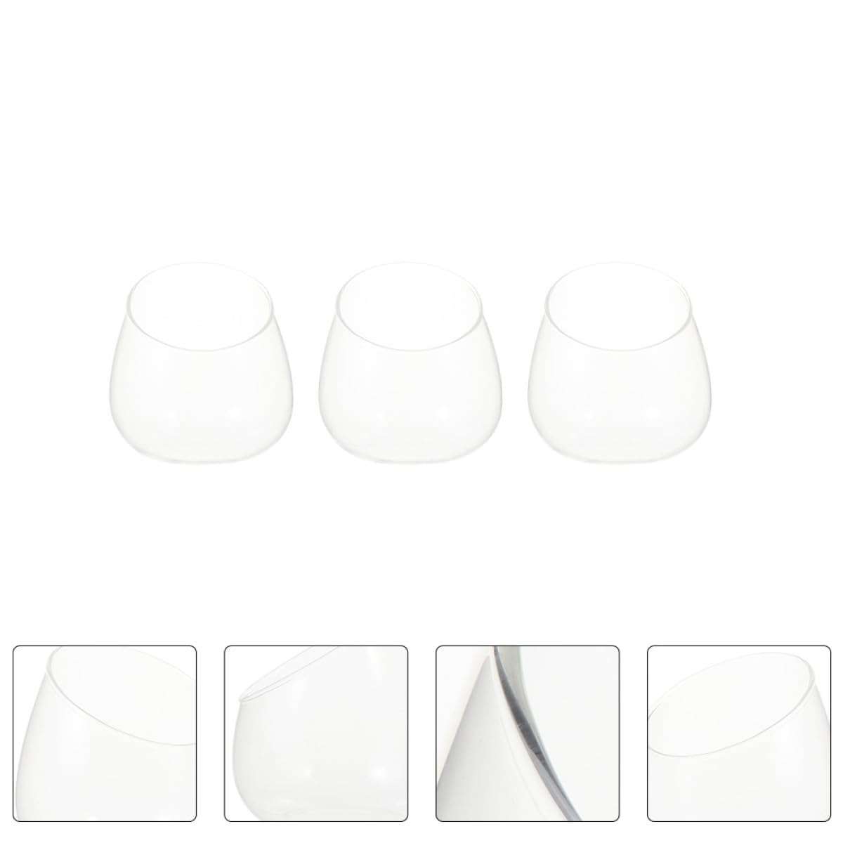 MAGICLULU 3pcs Slant Cut Glass Landscape Bottle Set, Eco Terrarium Vases for Desktop Decoration, Glass Containers for Succulent Plants and Miniature Gardens