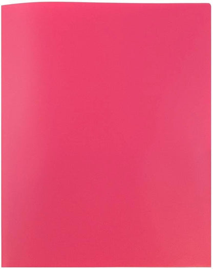 JAM PAPER Plastic 2 Pocket POP Folders - Durable School Folders - Fuchsia Hot Pink - Bulk 144/Box