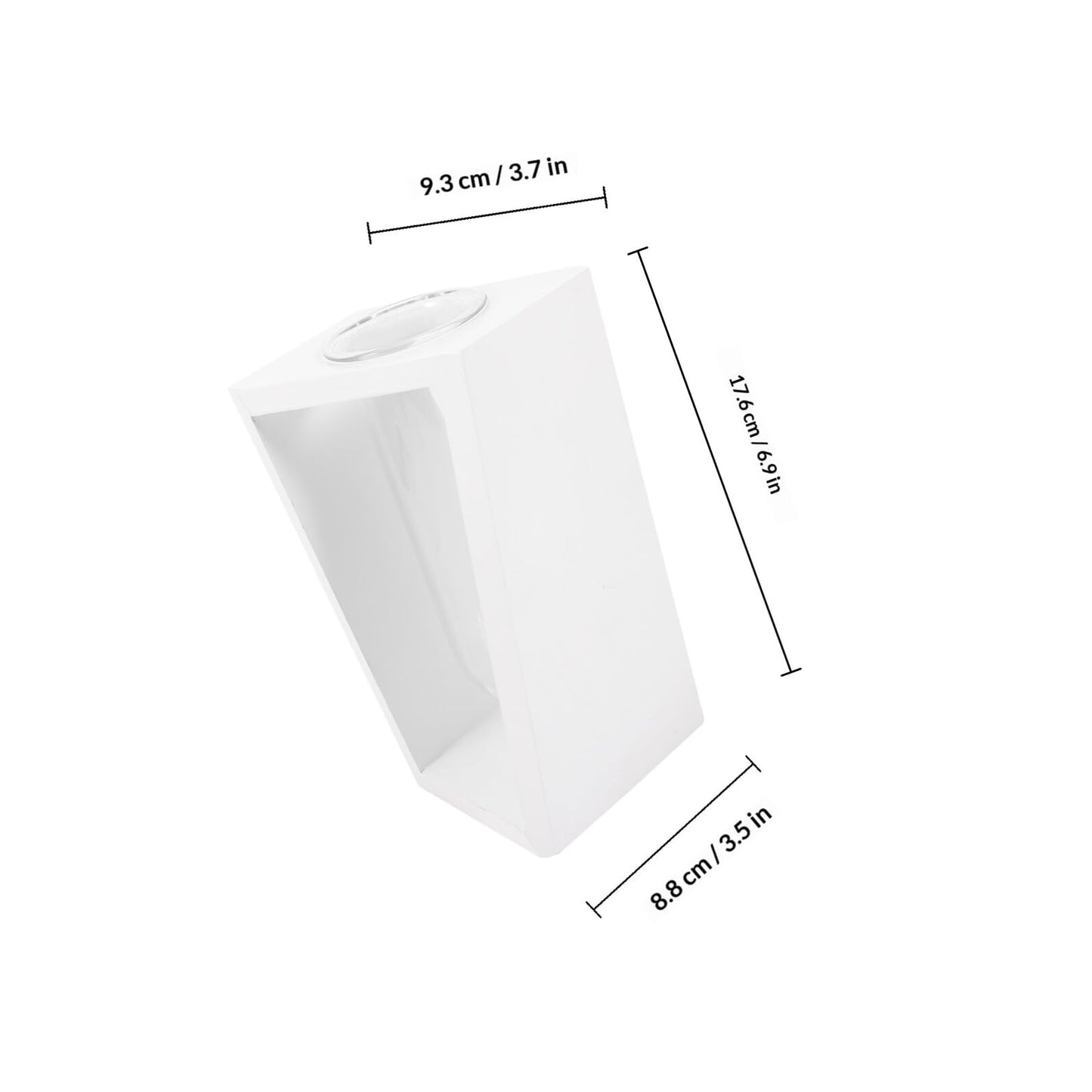 Toyvian Nordic Style Test Tube Glass Vase with Wooden Rack, Small Hydroponic Plant Terrarium for Home and Office Décor, White Frame Flower Vase for Propagation and Tabletop Arrangement