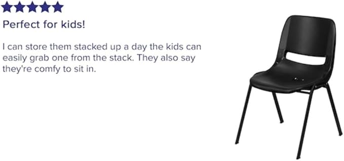 Flash Furniture HERCULES Series 440 lb. Capacity Kid's Black Ergonomic Shell
