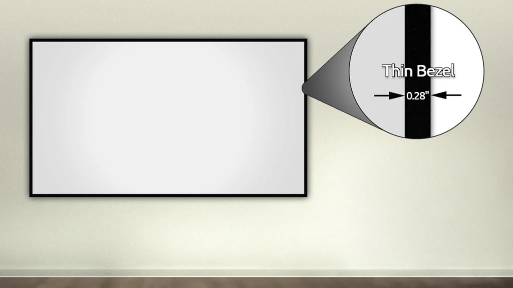 Silver Ticket Products S7 Series 6 Piece Thin Bezel Home Theater Fixed Frame 4K, 8K Ultra HD, HDTV, HDR, Active 3D Projection Screen, 16:9 Format, 120" Diagonal, UST ECLIPSE Material S7-169120-ECLIPSE