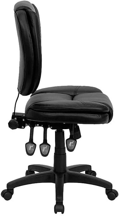 Flash Furniture Caroline Mid-Back Black LeatherSoft Multifunction Swivel