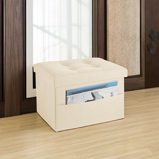 LINMAGCO Storage Ottoman Folding Foot Stool Foot Rest
