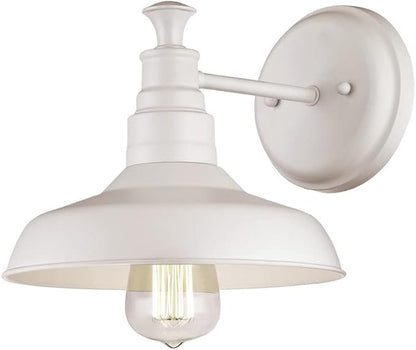 Design House 579649 Kimball Industrial Farmhouse 1-Light Indoor Wall Light with Metal Shade for Hallway Bathroom Kitchen Foyer, Antique White