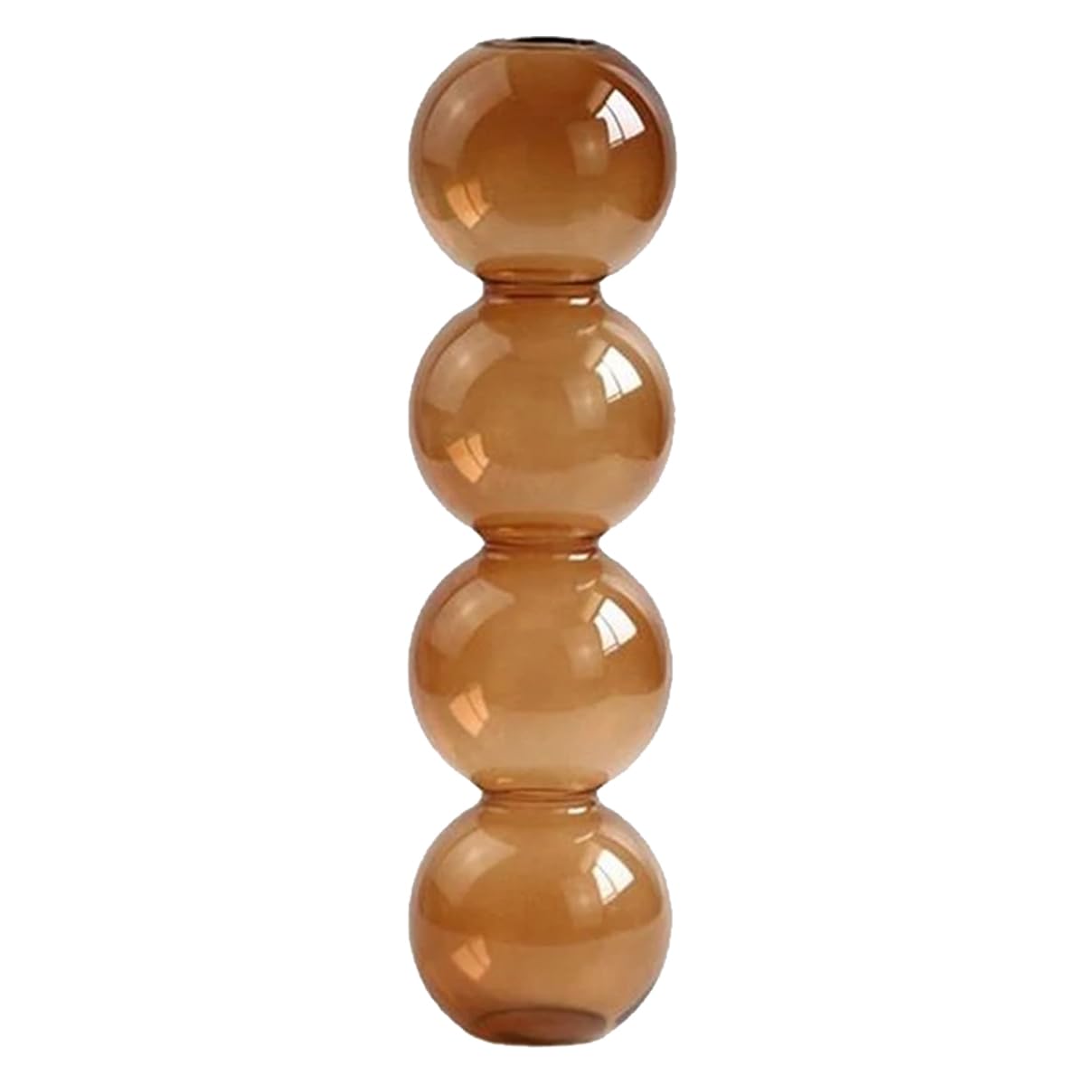 LKXHarleya Aesthetic Ball Aesthetic Decorative Vase, Glass Bubble Vases Ball Bud Vase for Centerpieces, Flower Arrangement, 2.36 x 8.66 Inch, Brown