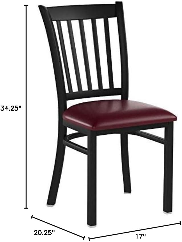Flash Furniture 2 Pack HERCULES Series Black Vertical Back Metal Restaurant