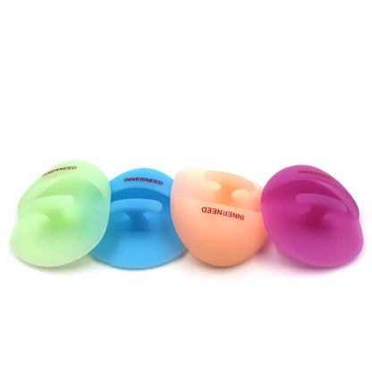 INNERNEED Super Soft Silicone Face Cleanser and Massager Brush Manual Facial Cleansing Scrubber Handheld Wash Pad for Sensitive, Delicate, Dry Skin (Pack of 4)
