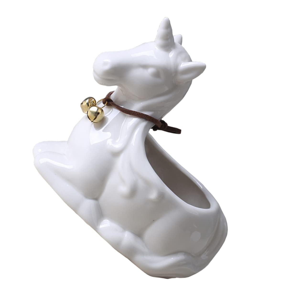 OFFSCH Ceramic Unicorn Flower Pot 5.11X4.72X3.34In Cartoon Succulent Plant Container Decorative Desktop Adornment for Home Office Garden