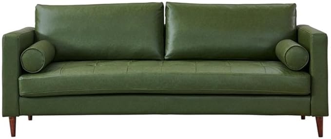 Pemberly Row Eco Leather Sofa, High Density Sponge Foam Cushion, Hardwood Frame