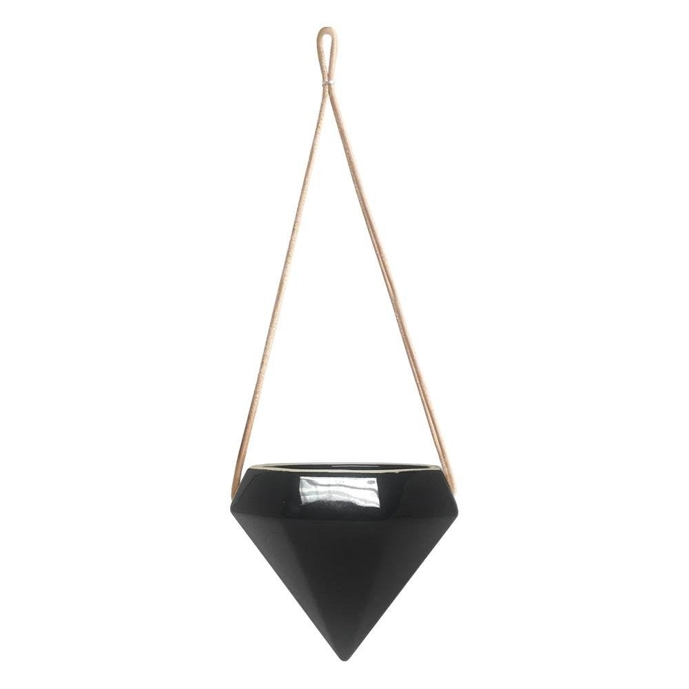 Arcadia Garden Products AP12B Ceramic Air Planter, Diamond Style-4.5X4.5 Black