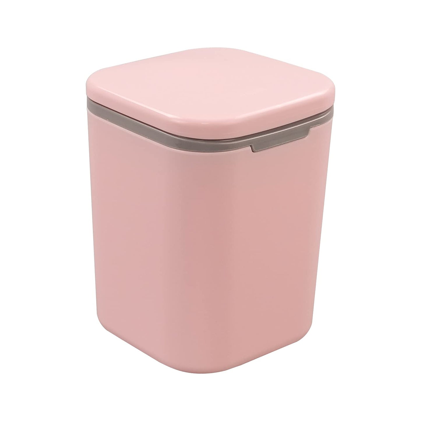 Morcte 0.5 Gallon Tiny Trash Can, Mini Desktop Garbage Can with Push Button Lid, Pink