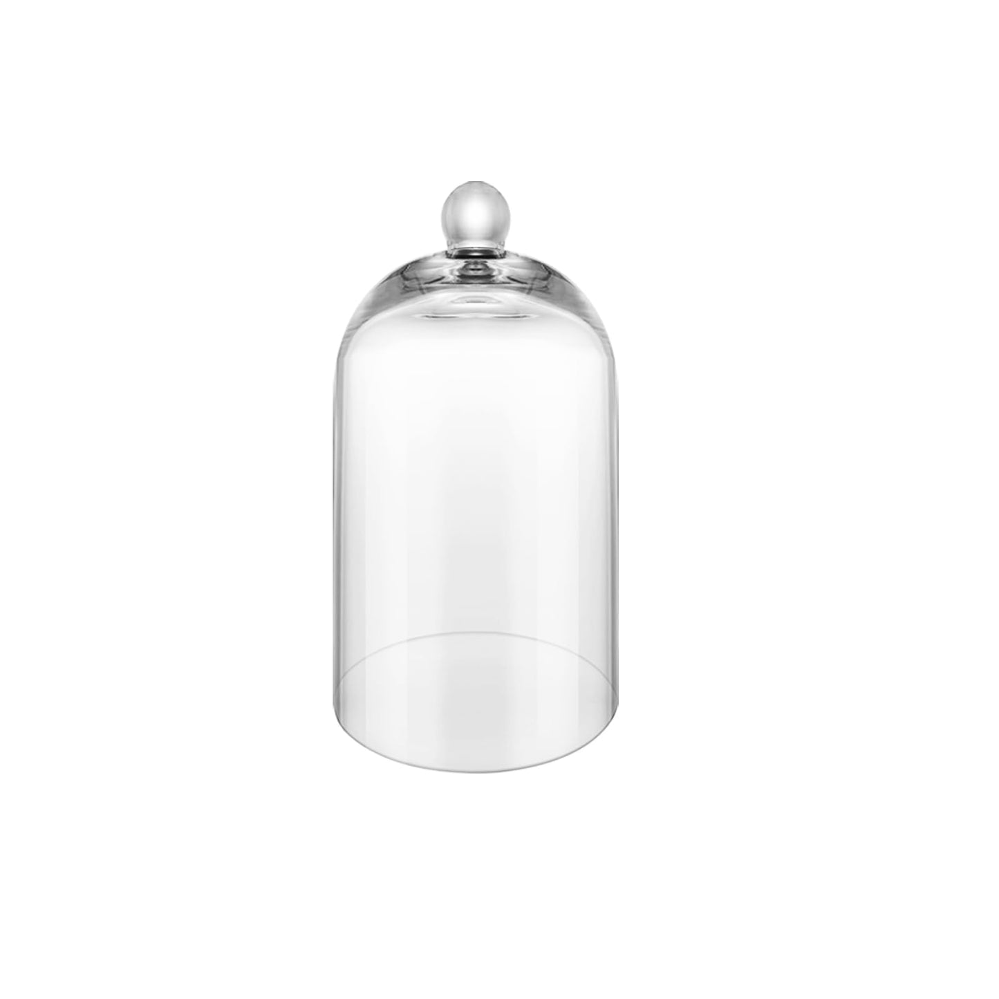 Handmade Glass Cloche, Thick & Sturdy, Dia 6"xH 12", For Terrarium, Plants, Trinkets, Cakes, Figurines, LED Light String, Candle. Cloche Glass Dome, Bell Jar Display Case (1, 6"x12")