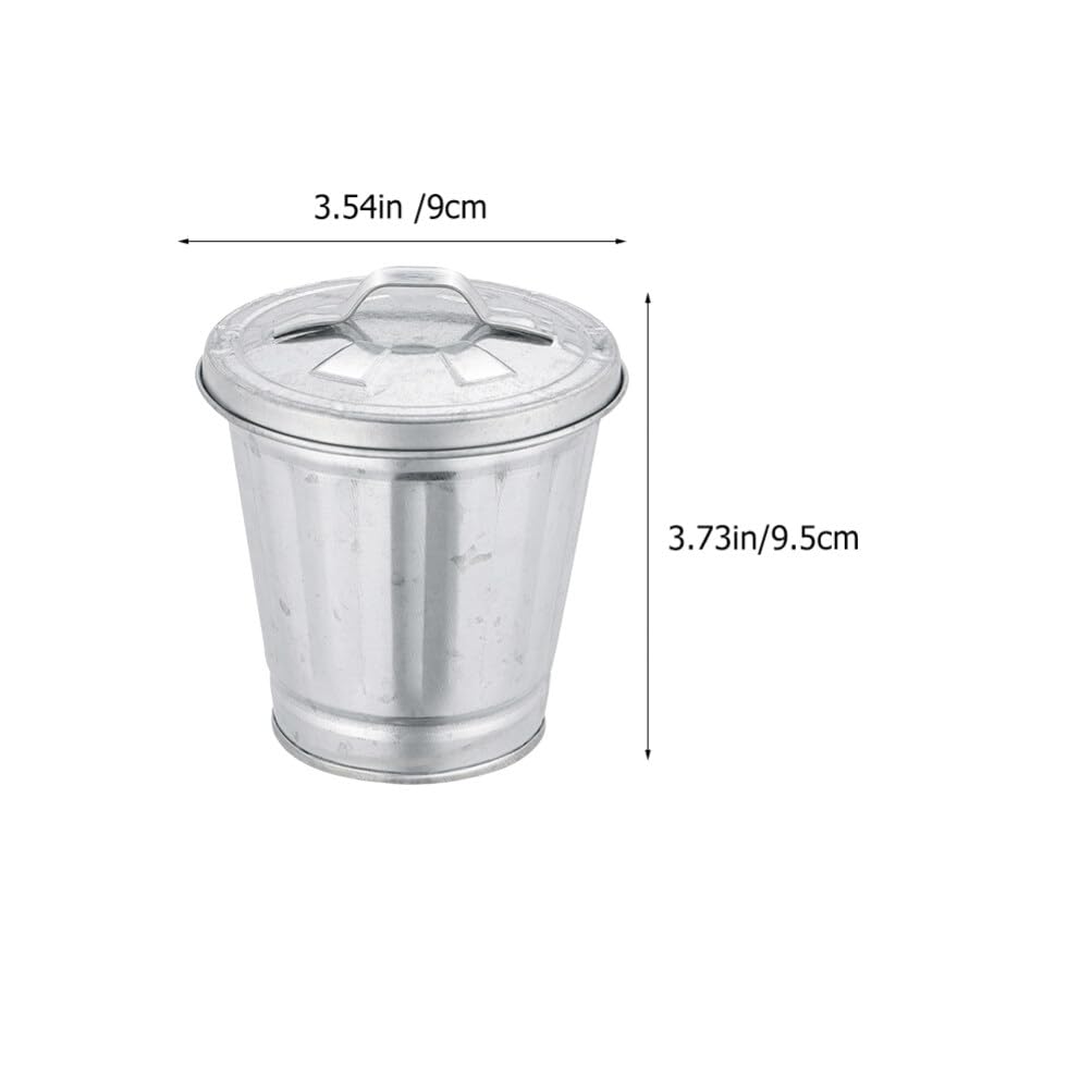 Alipis Mini Trash can for Desktop 3.74 Inch Compact Table Storage Jar Multi-Functional Waste Basket Pen Holder Flower Pot Space-Saving Organizer for Office Dorm Kitchen