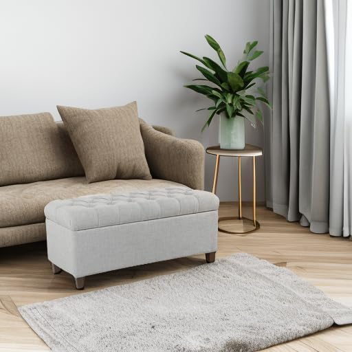 Homepop Home Decor Tufted Ainsley Button Storage Ottoman Bench
