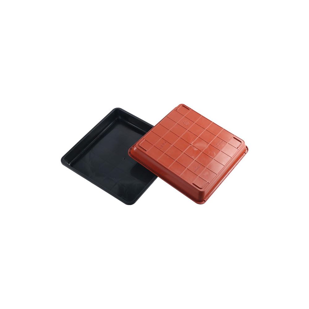 Pokinge 3 Packs Planter Tray, Durable Resin Flower Pot Tray 7.1” Square Flower Bottom Seat Outdoor Garden Plant Supplies Thick Water Drip Tray
