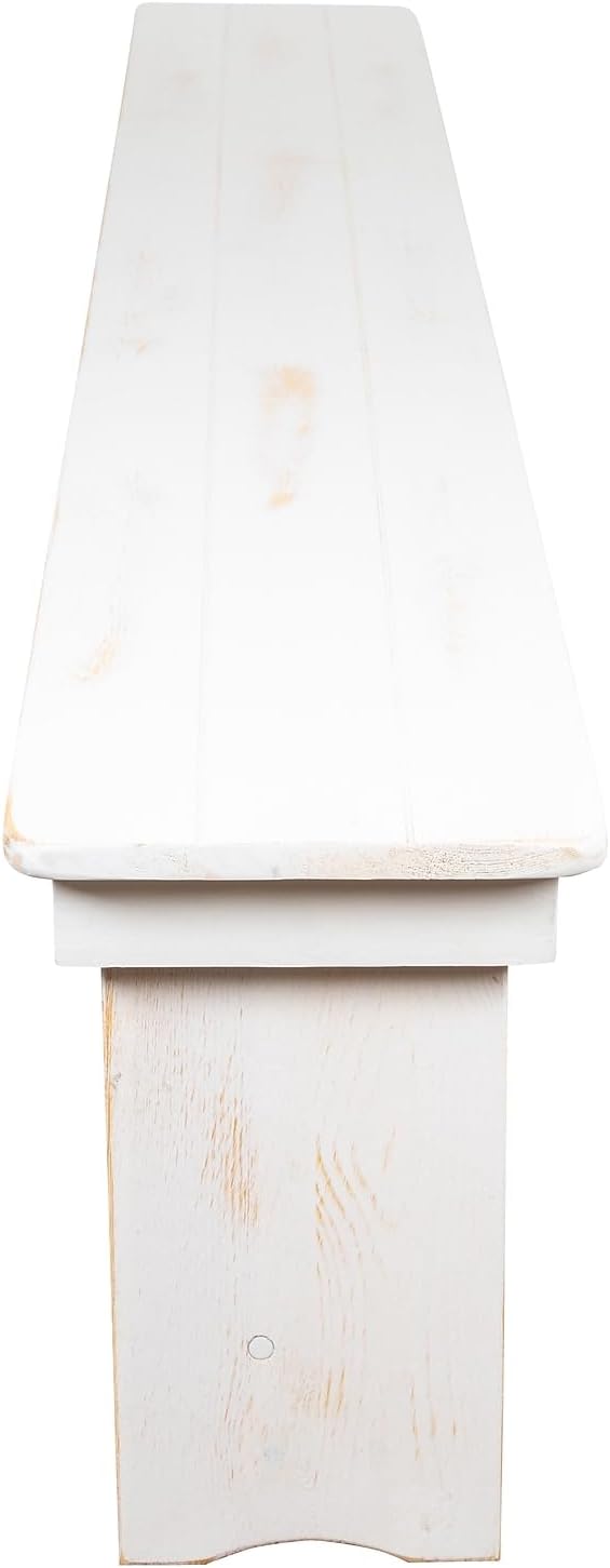 Flash Furniture HERCULES Series 40" x 12" Antique Rustic White Solid Pine