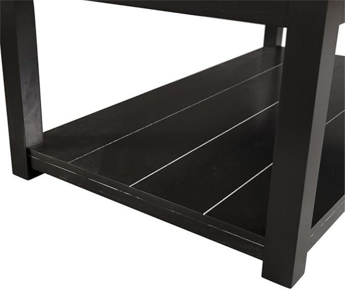 Picket House Furnishings Evie Wood Frame & Marble Top Console Table-White/Black