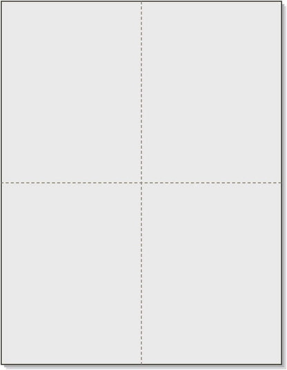8-1/2" x 11" Laser/Inkjet Postcards 4 Per Page, (4-1/4" x 5-1/2" Each Card | Gray, 4000 Cards)